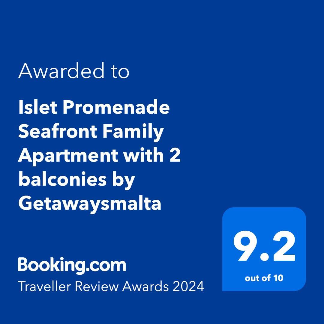Islet Promenade Seafront Family Apartment With 2 Balconies By Getawaysmalta خليج سانت بول المظهر الخارجي الصورة